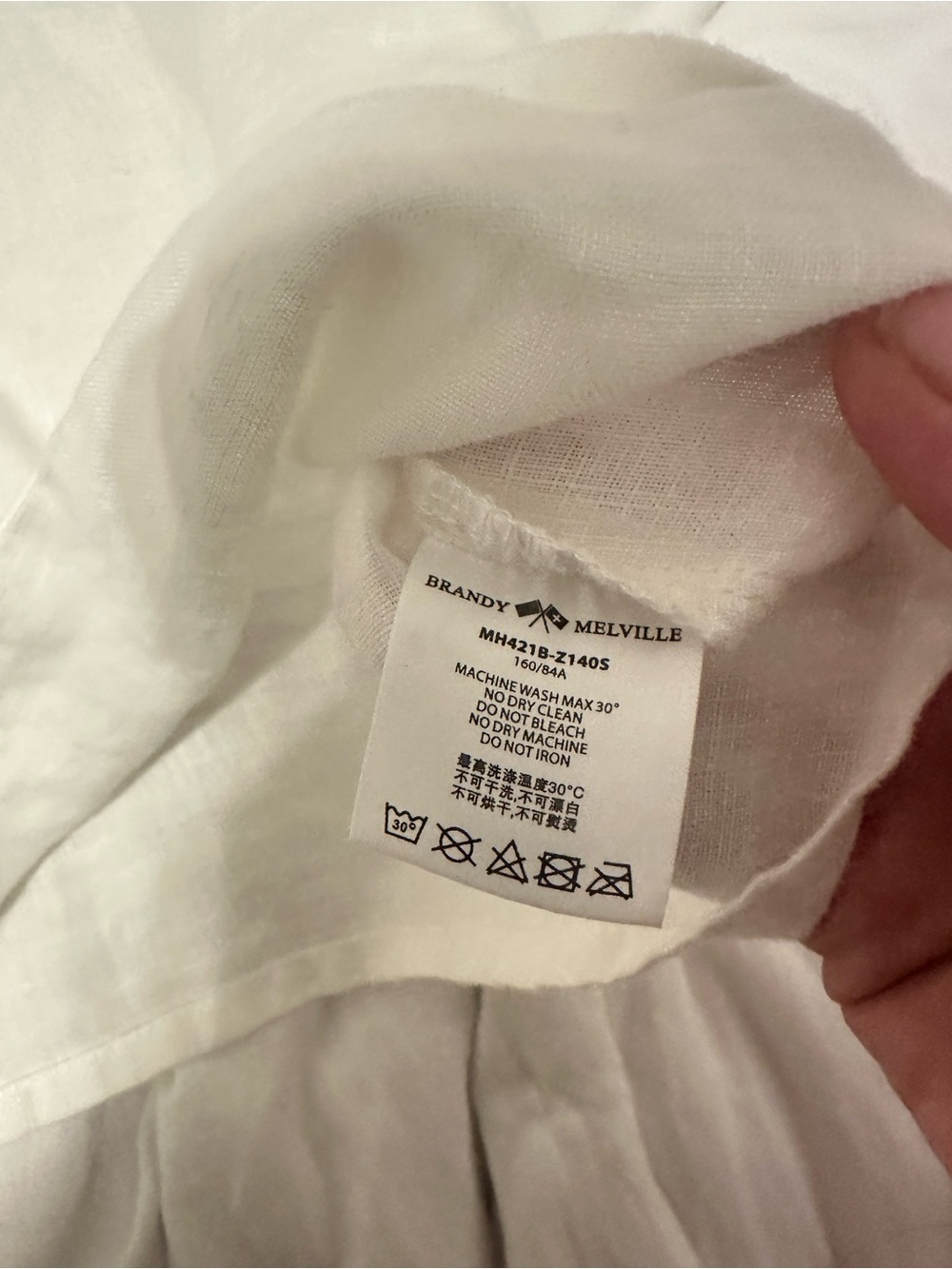 brandy melville white edith linen babydoll tank - Picture 5 of 7